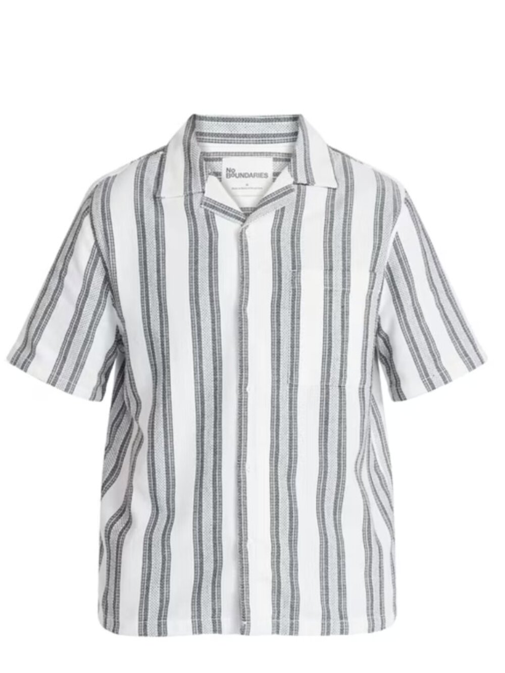 No Boundaries Men's Textured Shirt with Short Sleeves